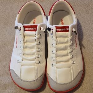 Hobibear Women's White & Red Casual Flats